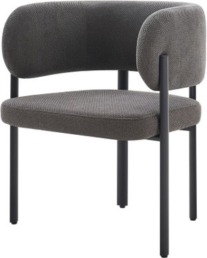 كرسي مودرن حديد ضد الصداء، 75×56×58 سم، قماش شانيل - رمادي product image