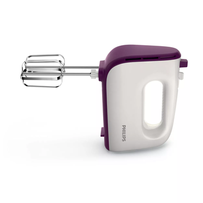 Philips HR3740/11 Hand Mixer, 400W, 5 Speeds - White/Purple product image 7