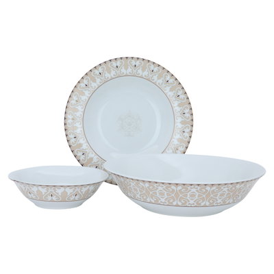 طقم سفرة بورسلان منقوش ذهبي السيف غاليري، 81 قطعة - أبيض product image 4