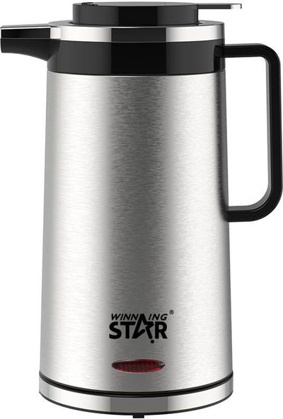 غلاية كهربائية ستانلس ستيل ويننج ستار، 1.5 لتر، 1000 واط، ST-0103 - فضي اسود product image 6