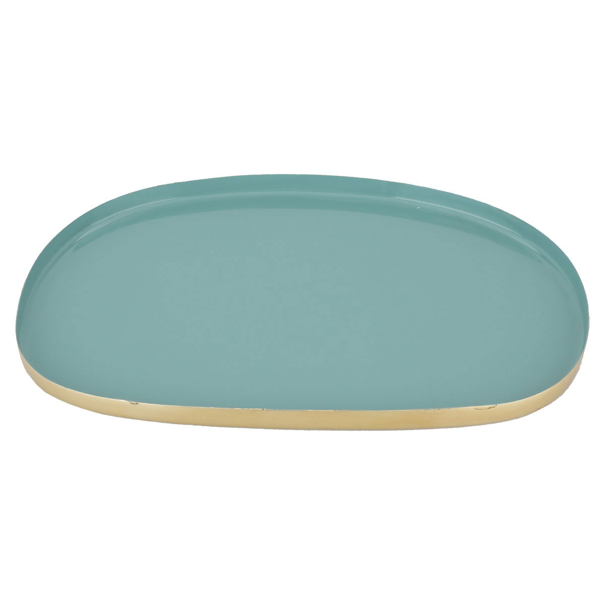 Al Saif Gallery Steel Sweet Serving Plate, 20.9x20.9x7.8 cm, Oval - Light Green product image 1