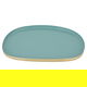 Al Saif Gallery Steel Sweet Serving Plate, 20.9x20.9x7.8 cm, Oval - Light Green product image 1