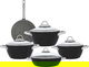 طقم قدور جرانيت فالز، 9 قطع، يد استيل - أسود product image 1
