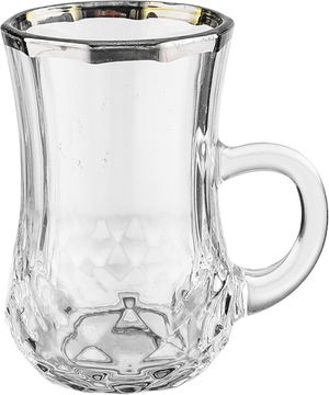 طقم بيالات شاي زجاج السيف غاليري، 100 مل، 6 قطع - شفاف product image 2