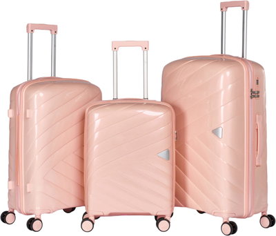 Limra LMA-1927 Polypropylene Luggage Set, 3 Sizes, 4 Wheels - Pink product image 1