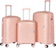 Limra LMA-1927 Polypropylene Luggage Set, 3 Sizes, 4 Wheels - Pink product image 1