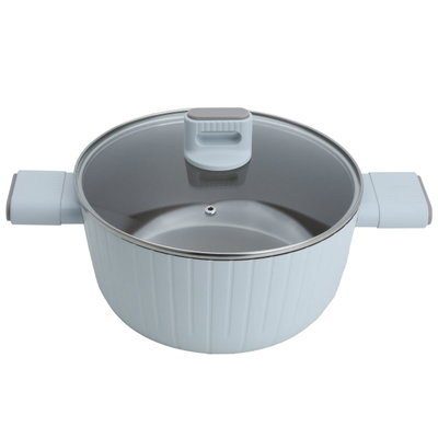 Robust aluminum cookware set with glass lid, 9 pieces - grey product image 3