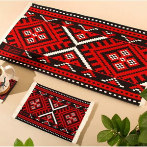 طقم ماوس باد وكىبورد على شكل سجاد مطاط سجادتى، 3 قطع، نقوش السدو الشمالية - متعدد الالوان product image