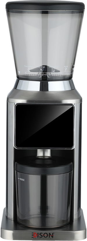 Edison CG180C Digital Coffee Grinder, 180W, 300g, Single Speed, Touch Control, Silver/Black product image