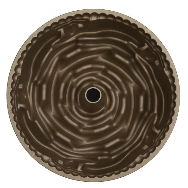 قالب كيك مجوف ألمنيوم روكي، 24x24x10 سم، دائري - ذهبي غامق product image 2