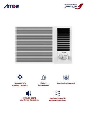 مكيف شباك ارو، 17200 وحدة تبريد، بارد فقط، RO-18WHC - ابيض product image 2