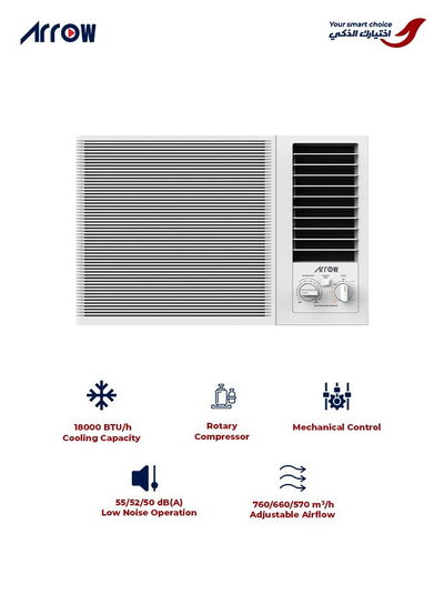 مكيف شباك ارو، 17200 وحدة تبريد، بارد فقط، RO-18WHC - ابيض product image 2
