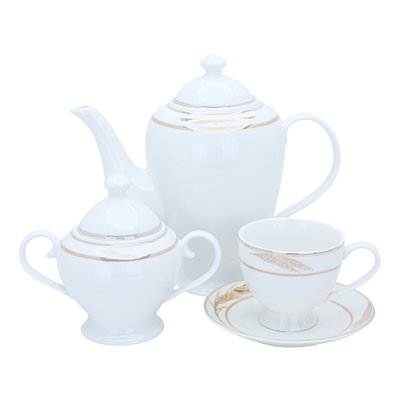 طقم سفرة بورسلان السيف غاليري، 77 قطعة، نقش سنبلة ذهبي - أبيض product image 2