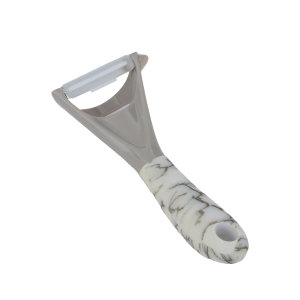 Al Saif Gallery steel peeler, with marble-coloured plastic handle - gray product image 2