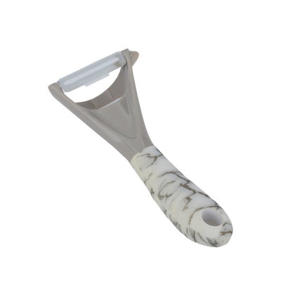 Al Saif Gallery steel peeler, with marble-coloured plastic handle - gray product image 2