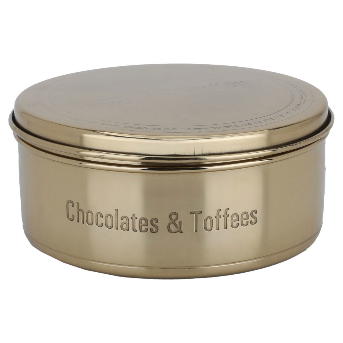 Al Saif Gallery Steel Storage Box, 17 cm, with Lid - Gold product image