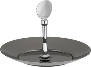 شيالة تقديم ستانلس استيل السيف غاليري، 15.5x15.5x12 سم، دائري، مسكة يد - أسود لامع product image 2