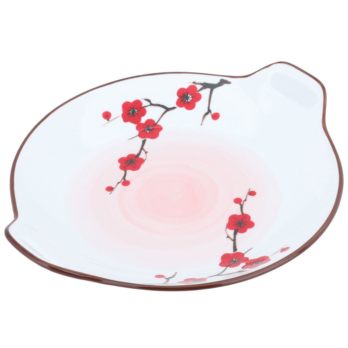 Al Saif Gallery porcelain dessert plate, 10.25 inches, round, flower pattern, handle - white product image