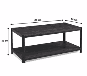 طقم طاولات خشب MDF و معدن، 7 قطع - رمادى اسود product image 2