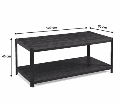 طقم طاولات خشب MDF و معدن، 7 قطع - رمادى اسود product image 2
