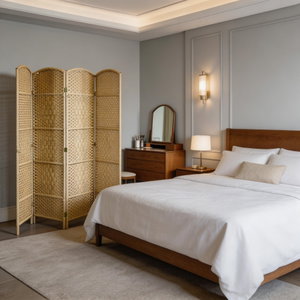 فاصل للغرف خشب الخيزران، 5×200×180 سم، 4 الواح - بيج product image