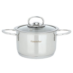 قدر استيل غطاء زجاج هاشفير، 900 مل، 14 سم - فضي product image 2
