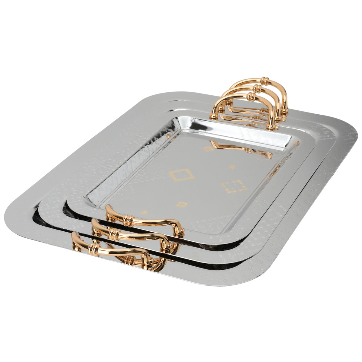 Al Saif Gallery steel topper set, 3 pieces - silver product image
