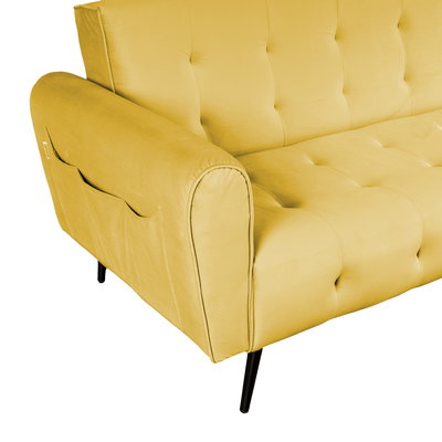 كنبة سرير مونتيلا خشب سويدي باك كومفورت، 190x70x90 سم، قماش مخمل - ذهب product image 4