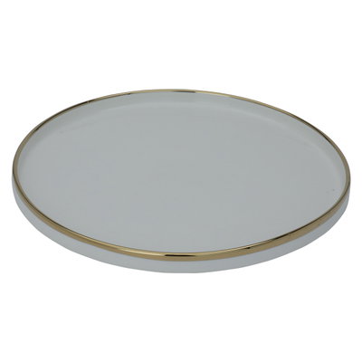 طقم سفرة بورسلان السيف غاليري، 16 قطعة، دائري، خط ذهبي - أبيض product image 5
