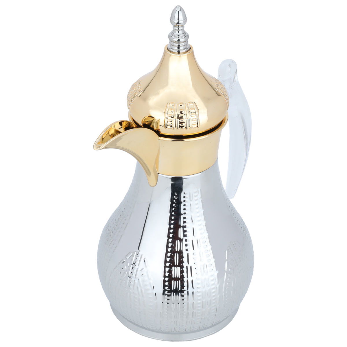 Al Saif Gallery Haila Thermos, 1 liter, transparent handle, steel inner case, steel outer case - silver product image 2