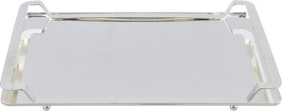 Al Saif Gallery Stainless Steel Serving Tray, 40 x 28 x 2.5 cm, Rectangular - Silver product image 1