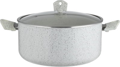 طقم قدور جرانيت السيف بلص، 7 قطع، غطاء زجاج - كريمي أسود product image 3