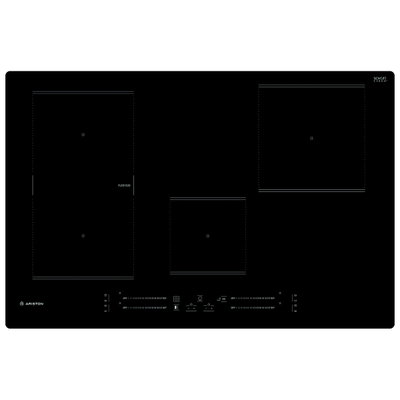Ariston As1577Cne Electric Ceramic Hob, 4 Burners, 9 Heat Levels, 7200W, 77Cm- Black product image 1