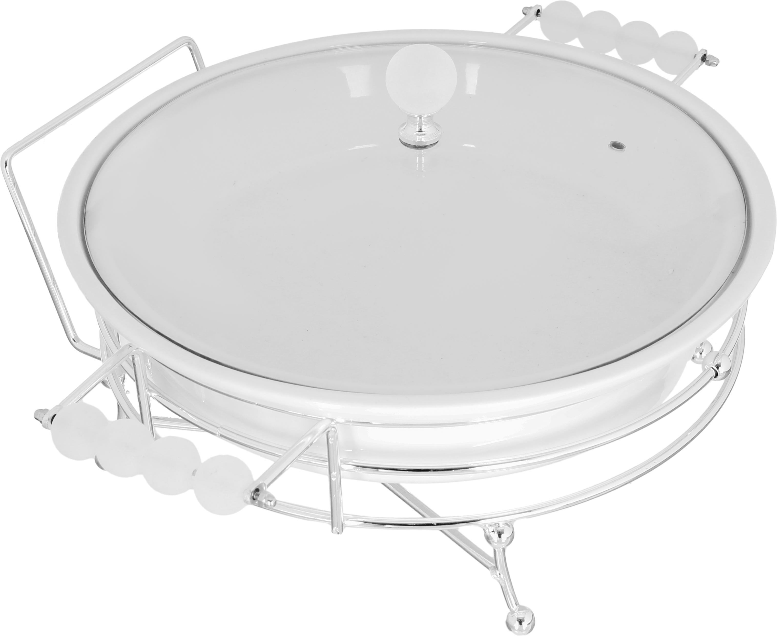 Porcelain + Steel Wahj Al Masa Heater, 10 Inch, Small Round - Silver White product image 2