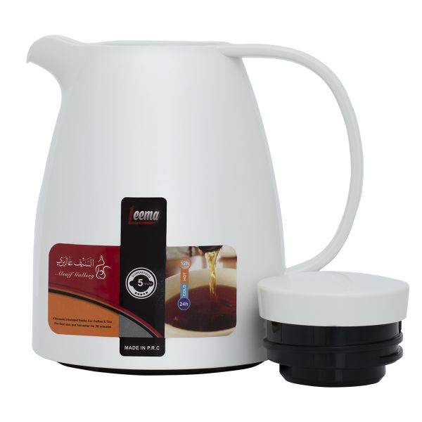Al Saif Gallery Lima thermos, 1 liter, compressor, thermal glass inner container, plastic outer shell - white product image 2