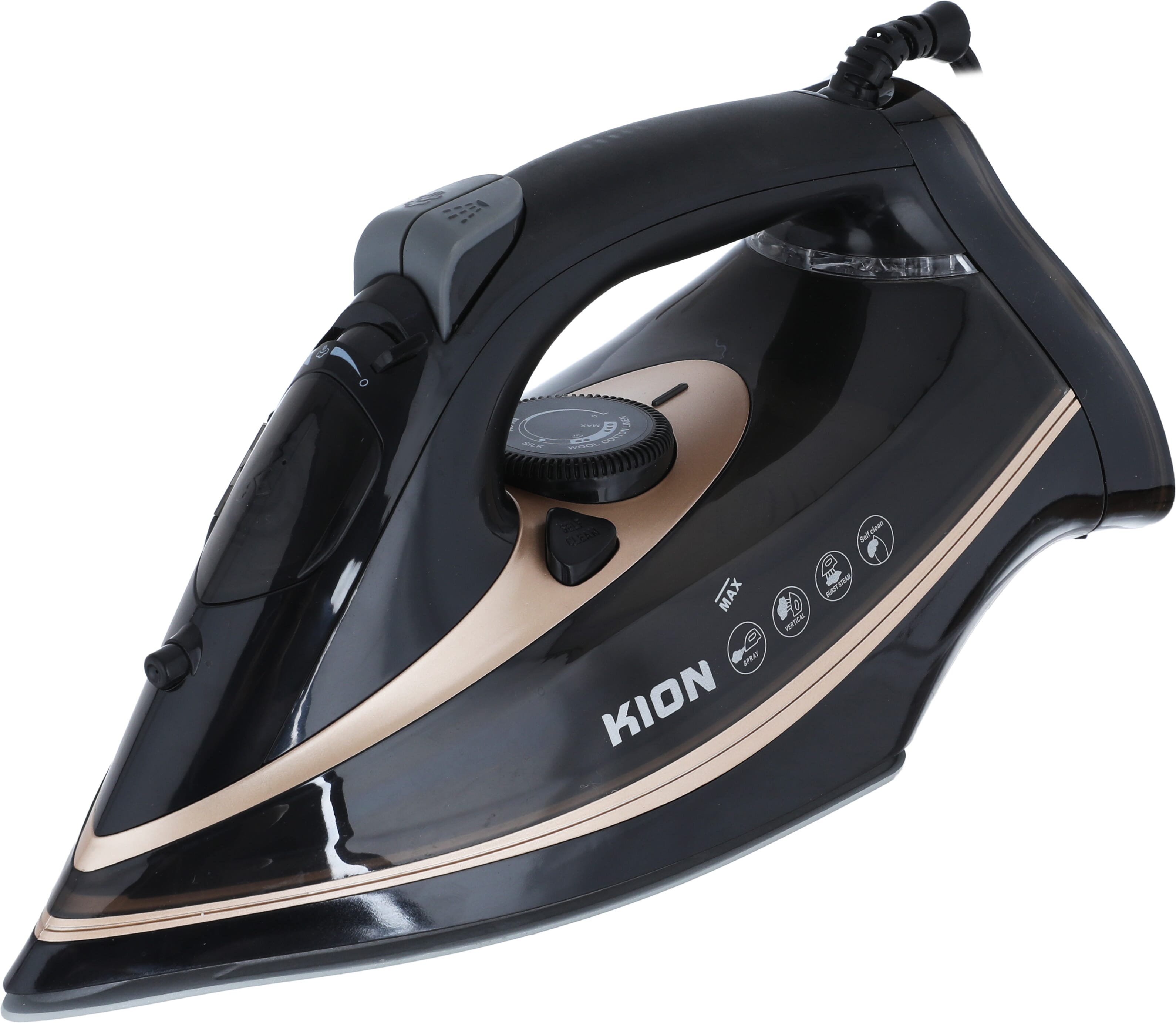 Kion KGC1001 Steam Iron, 2200 Watt, 380 Ml, Ceramic Soleplate - Black product image