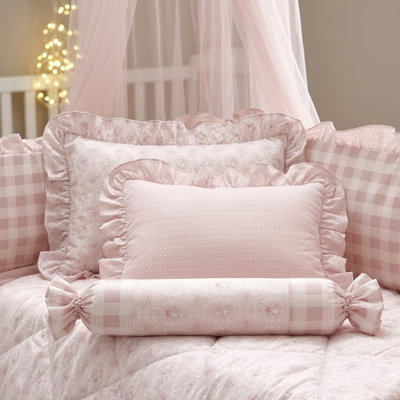 طقم لحاف اطفال مريم قطن، 9 قطع، 145x95 سم - وردي product image 4