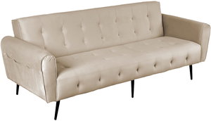 كنبة سرير مونتيلا خشب سويدي باك كومفورت، 190x70x90 سم، قماش مخمل - بيج فاتح product image