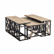 طقم طاولات خشب MDF و معدن، 7 قطع - اسود بني product image 2