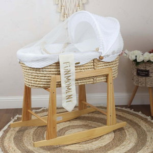 سرير موسى قطن فان مومنت، 76×42×76 سم، حامل هزاز - ابيض product image