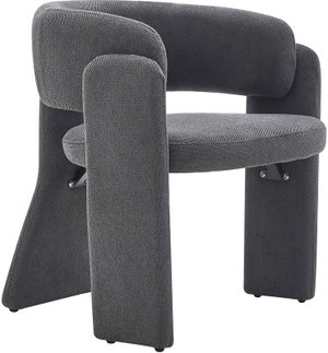 كرسي مودرن خشب MDF، 75×60×46 سم، قماش شانيل - رمادي داكن product image