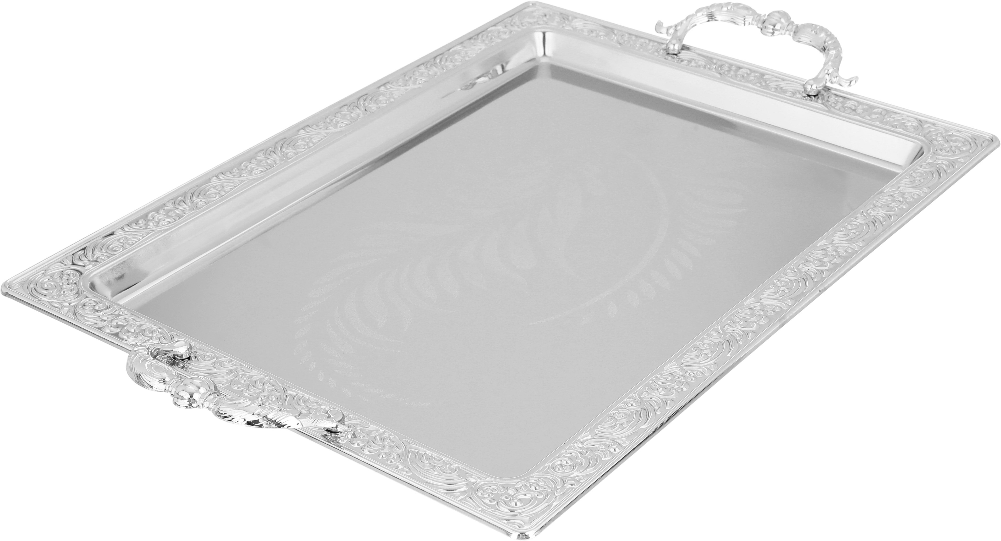 طقم طوفريات هند استيل بحواف منقوشة السيف بلص، 3 قطع، مستطيل - فضي product image 3