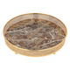 طوفرية تقديم استيل بحواف ذهبي السيف غاليري، 35×35×6 سم، دائري، رخامي - بني product image 2