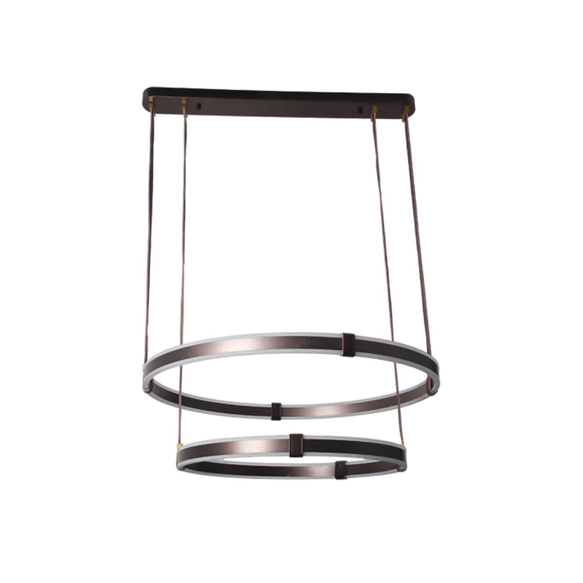 ثريا ألمنيوم السيف غاليري، 80-60 سم، 100 واط، دائري - بني product image 2