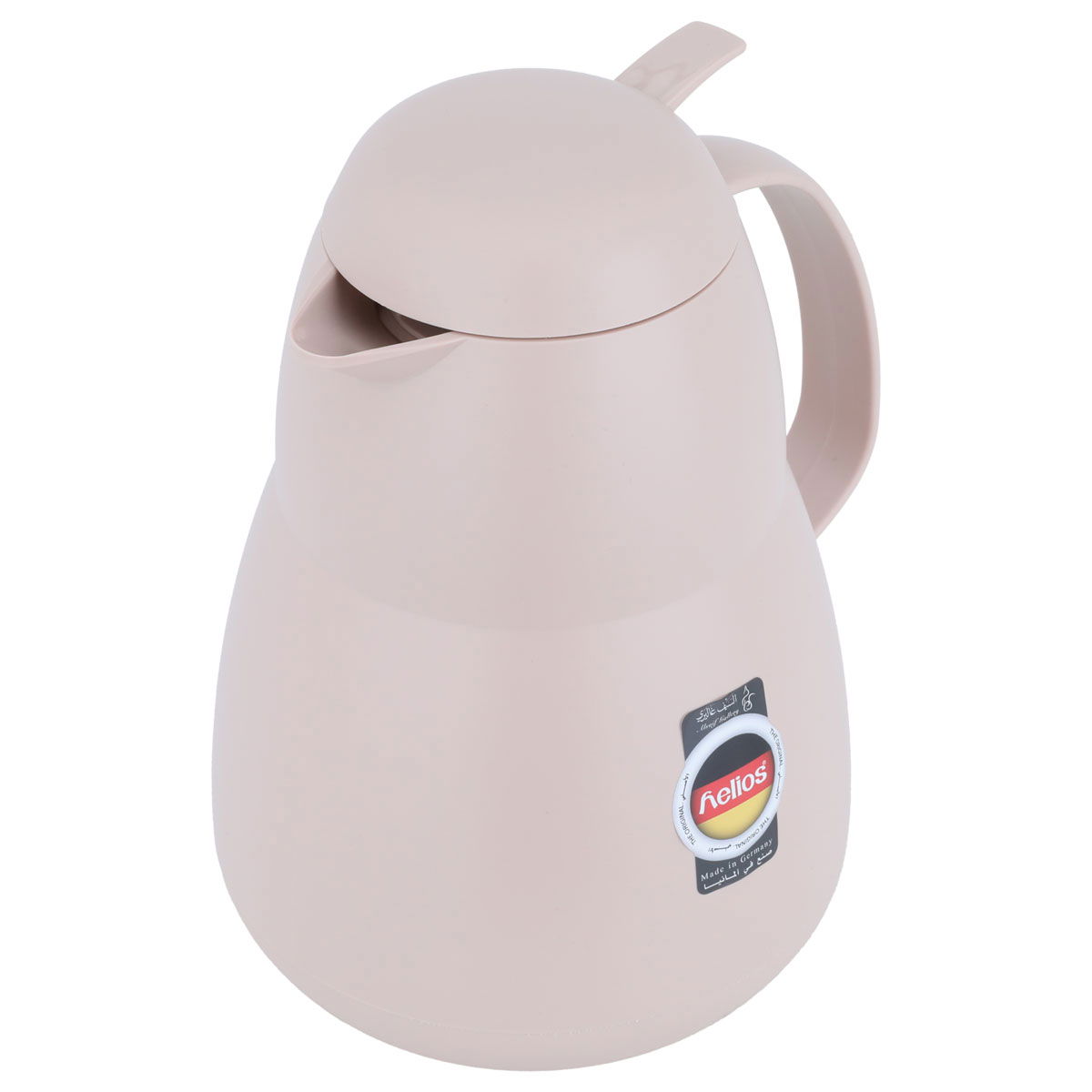 ترمس هيليوز، 1 لتر، حافظة داخلية زجاج حراري، هيكل خارجي بلاستيك - بني فاتح product image 2