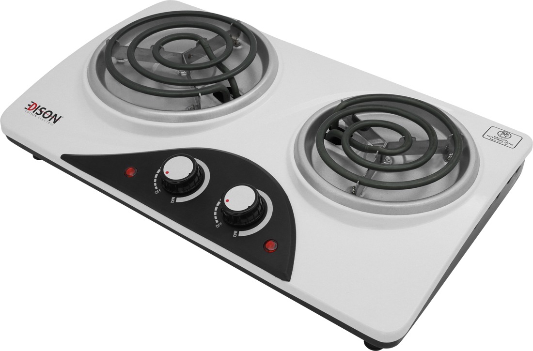 Edison Es-3206Sw Double Electric Stove, 2200 Watt, 46X28X10 Cm - White product image 4