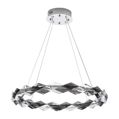 Meshkati Modern chandelier, LED, 3000 Kelvin, circular, 60 cm, steel crystal - silver gray crystal product image 5