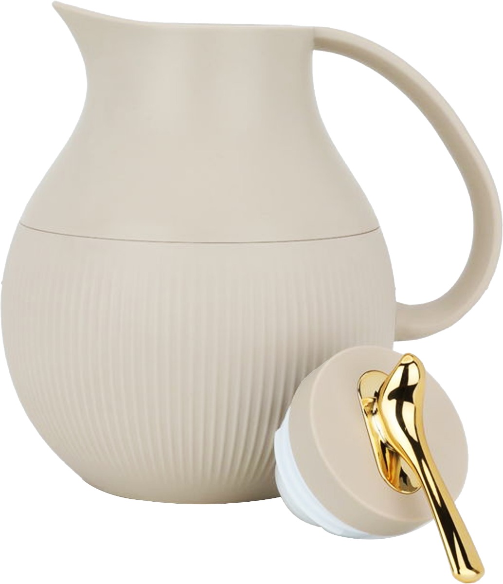 Al Saif Gallery Royal 6 thermos, 950 ml, glass inner container, plastic outer shell - light brown product image 2