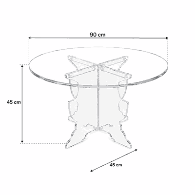 طقم طاولات اكريلك، 5 قطع - شفاف product image 4