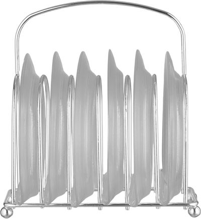 طقم صحون زجاج السيف غاليري، 6 قطع، مع ستاند، منقوش - فضي شفاف product image 3